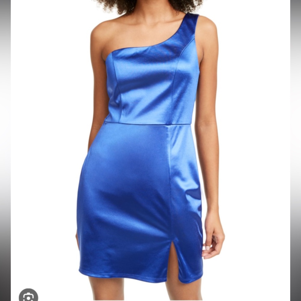 Crystal dolls blue one shoulder mini dress